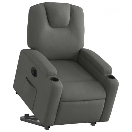 Fauteuil inclinable électrique gris foncé tissu