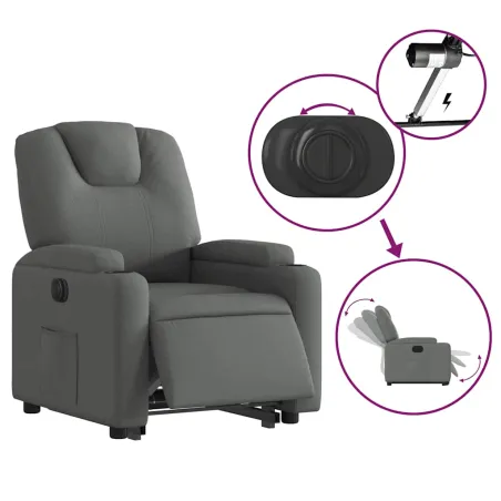 Fauteuil inclinable électrique gris foncé tissu