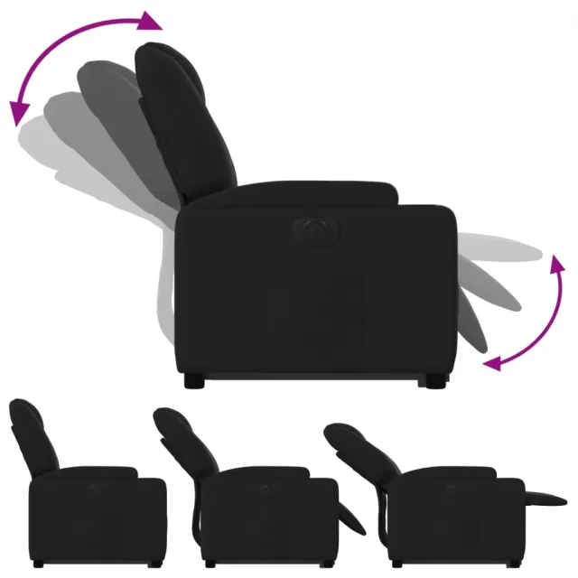 Fauteuil inclinable électrique noir tissu