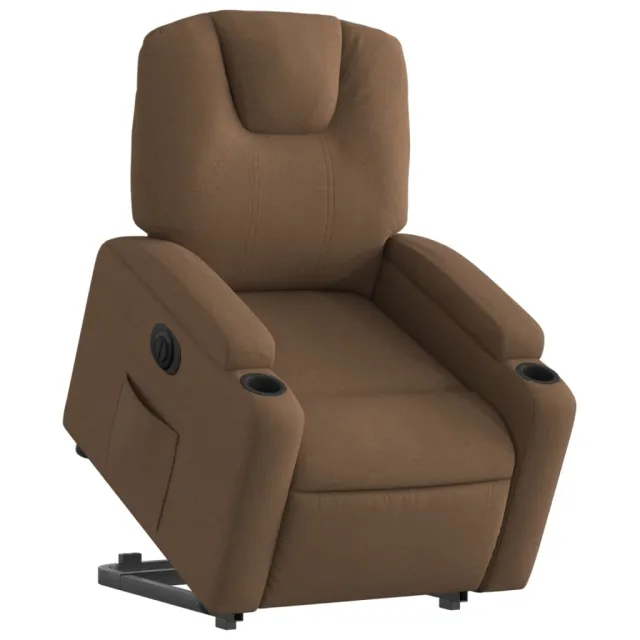 Fauteuil inclinable électrique marron tissu