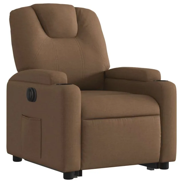 Fauteuil inclinable électrique marron tissu