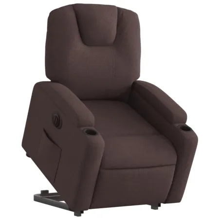 Fauteuil inclinable électrique marron foncé tissu