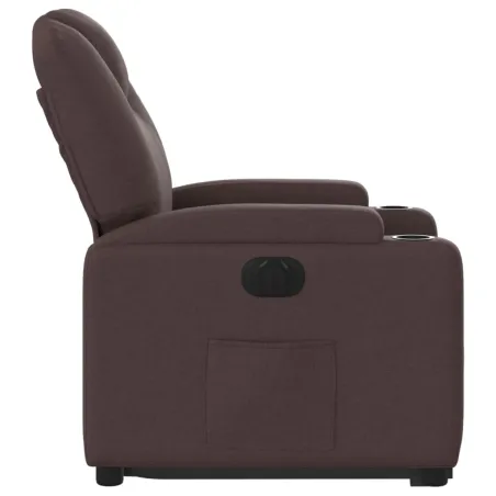 Fauteuil inclinable électrique marron foncé tissu
