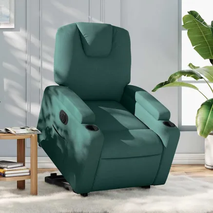Fauteuil inclinable électrique vert foncé tissu