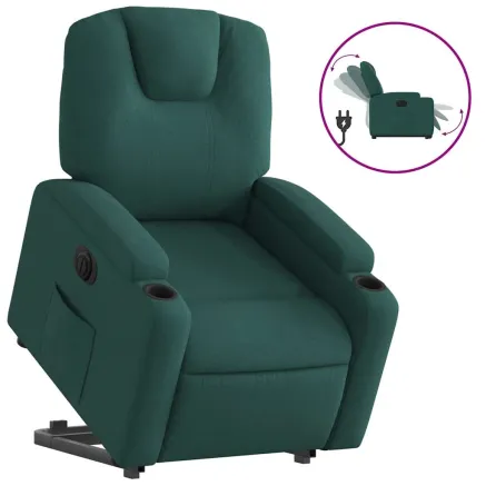 Fauteuil inclinable électrique vert foncé tissu 2