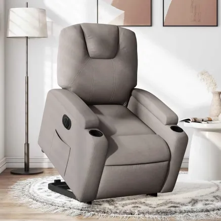 Fauteuil inclinable électrique taupe tissu