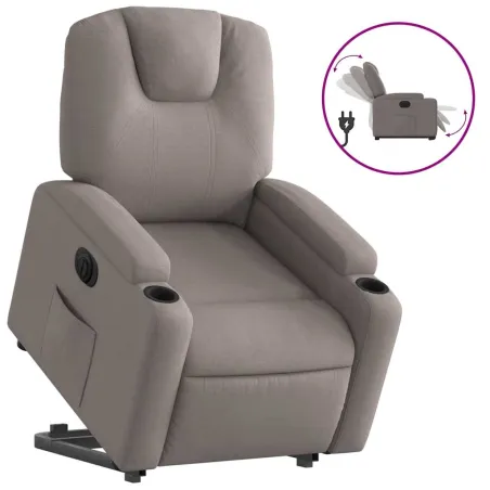 Fauteuil inclinable électrique taupe tissu