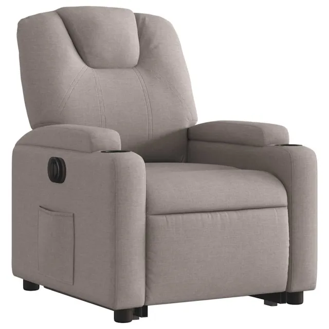 Fauteuil inclinable électrique taupe tissu