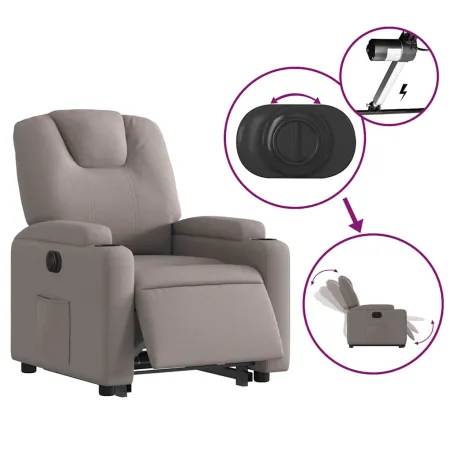Fauteuil inclinable électrique taupe tissu