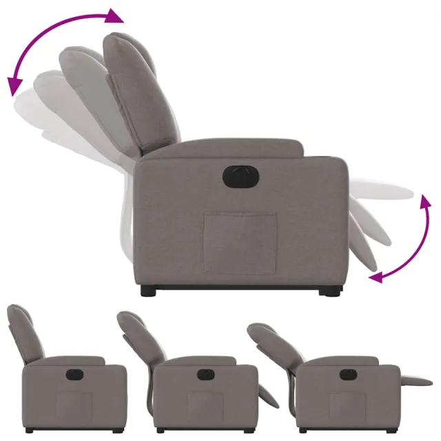 Fauteuil inclinable électrique taupe tissu