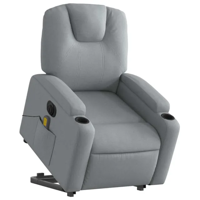 Fauteuil inclinable de massage électrique Gris clair Tissu