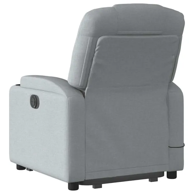 Fauteuil inclinable de massage électrique Gris clair Tissu