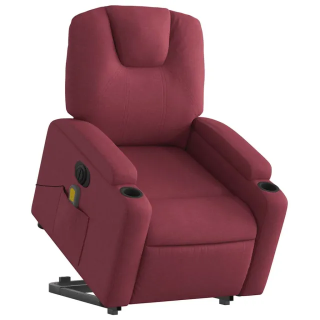 Fauteuil inclinable de massage électrique Rouge bordeaux Tissu