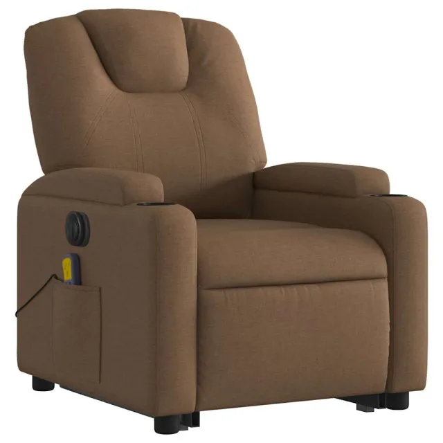 Fauteuil inclinable de massage électrique Marron Tissu