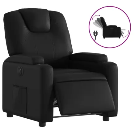 Fauteuil inclinable électrique Noir Similicuir 2