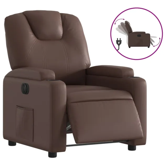 Fauteuil inclinable électrique Marron Similicuir