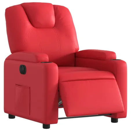 Fauteuil inclinable électrique Rouge Similicuir