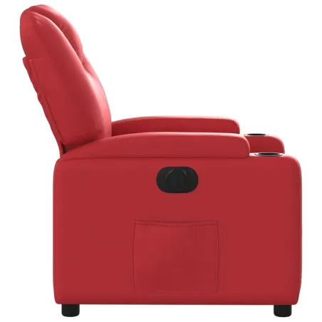 Fauteuil inclinable électrique Rouge Similicuir