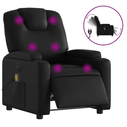 Fauteuil de massage inclinable électrique noir similicuir 2