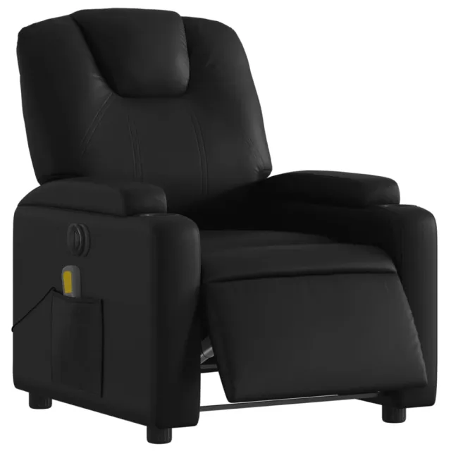 Fauteuil de massage inclinable électrique noir similicuir
