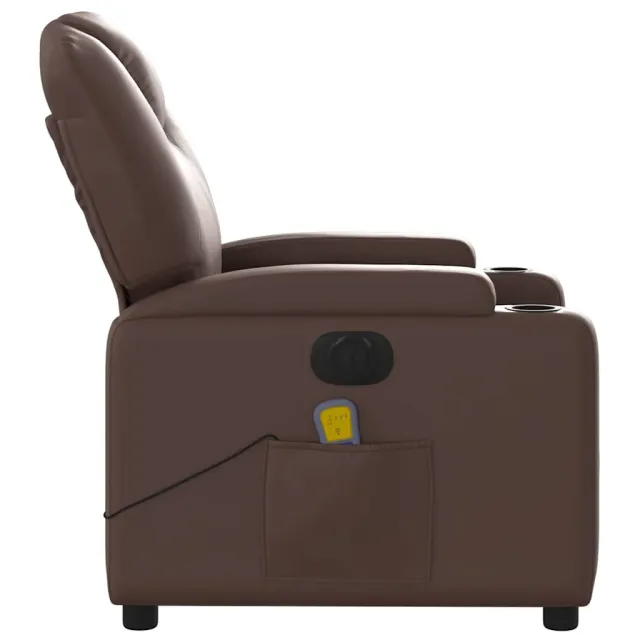Fauteuil de massage inclinable électrique marron similicuir