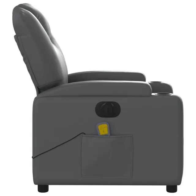 Fauteuil de massage inclinable électrique gris similicuir