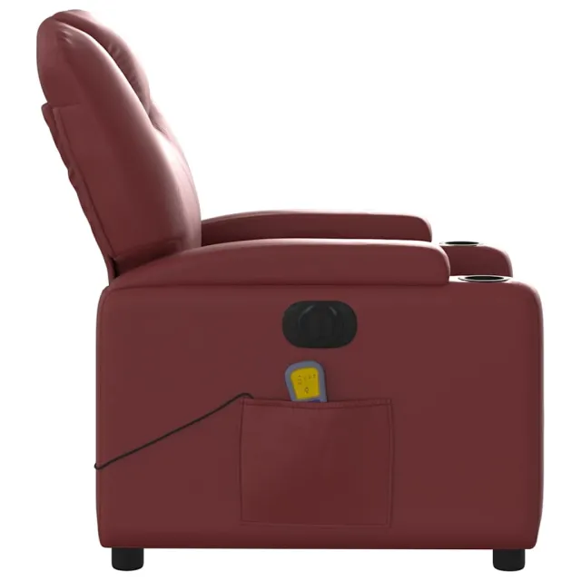 Fauteuil de massage inclinable électrique rouge bordeaux