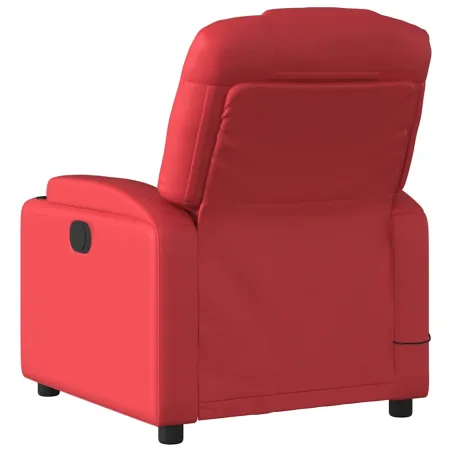 Fauteuil de massage inclinable électrique rouge similicuir