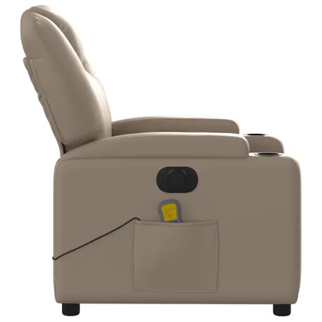 Fauteuil de massage inclinable électrique cappuccino similicuir