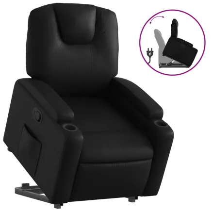 Fauteuil inclinable Noir Similicuir 2