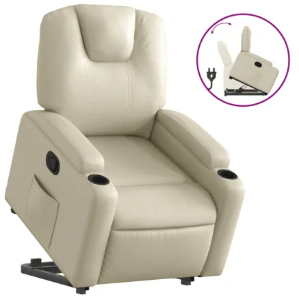 Fauteuil inclinable Crème Similicuir 2