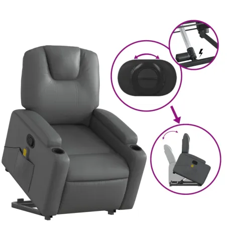 Fauteuil inclinable de massage Gris Similicuir