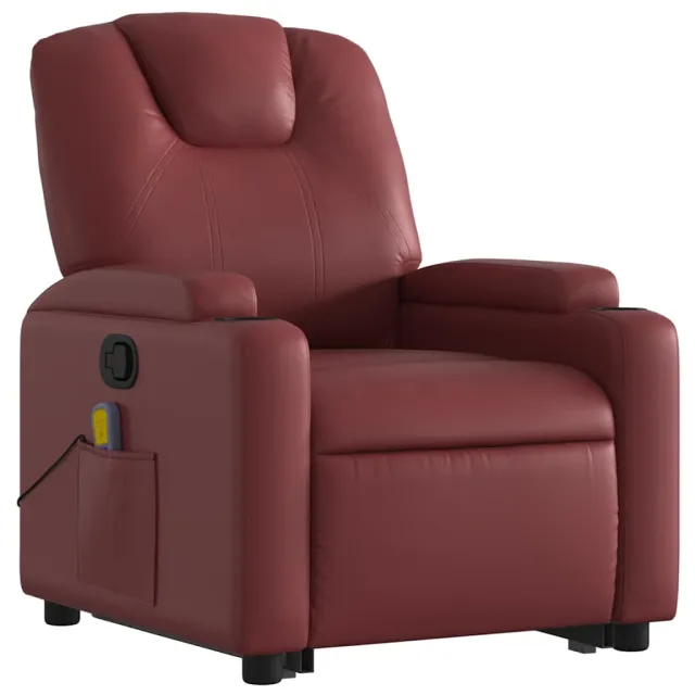 Fauteuil inclinable de massage Rouge bordeaux Similicuir
