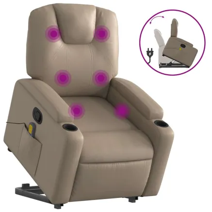 Fauteuil inclinable de massage Cappuccino Similicuir 2