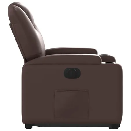 Fauteuil inclinable électrique marron similicuir