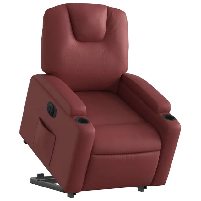 Fauteuil inclinable électrique rouge bordeaux similicuir