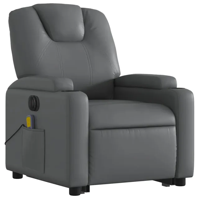 Fauteuil inclinable de massage électrique gris similicuir