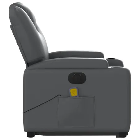 Fauteuil inclinable de massage électrique gris similicuir