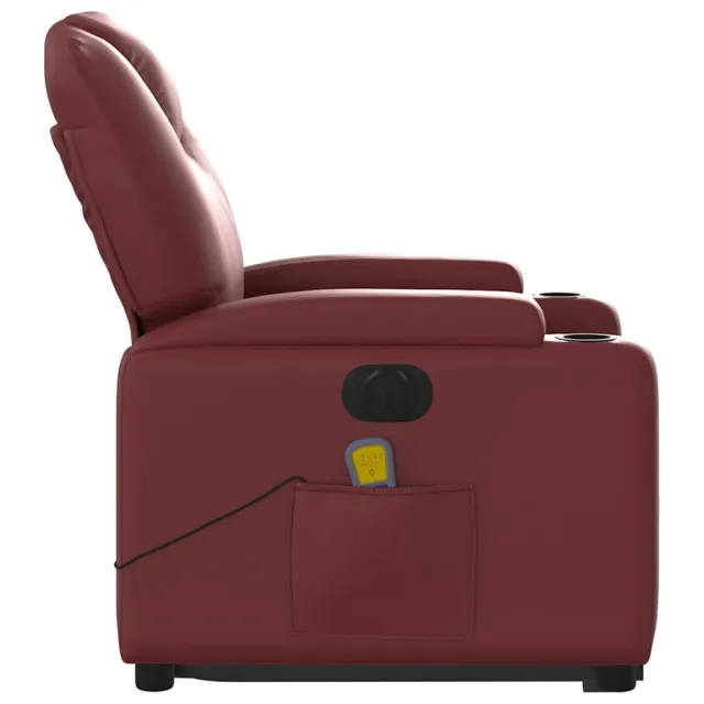 Fauteuil inclinable de massage électrique rouge bordeaux