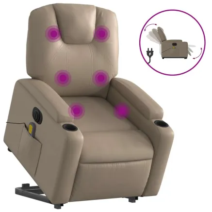 Fauteuil inclinable de massage électrique cappuccino similicuir 2