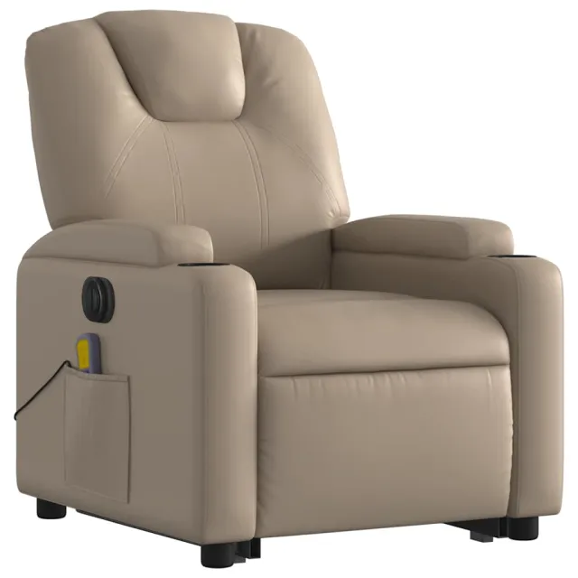 Fauteuil inclinable de massage électrique cappuccino similicuir