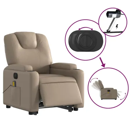 Fauteuil inclinable de massage électrique cappuccino similicuir