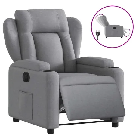 Fauteuil inclinable électrique Gris clair Tissu