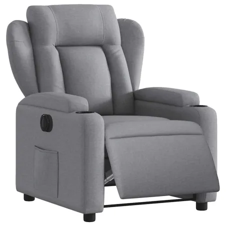 Fauteuil inclinable électrique Gris clair Tissu