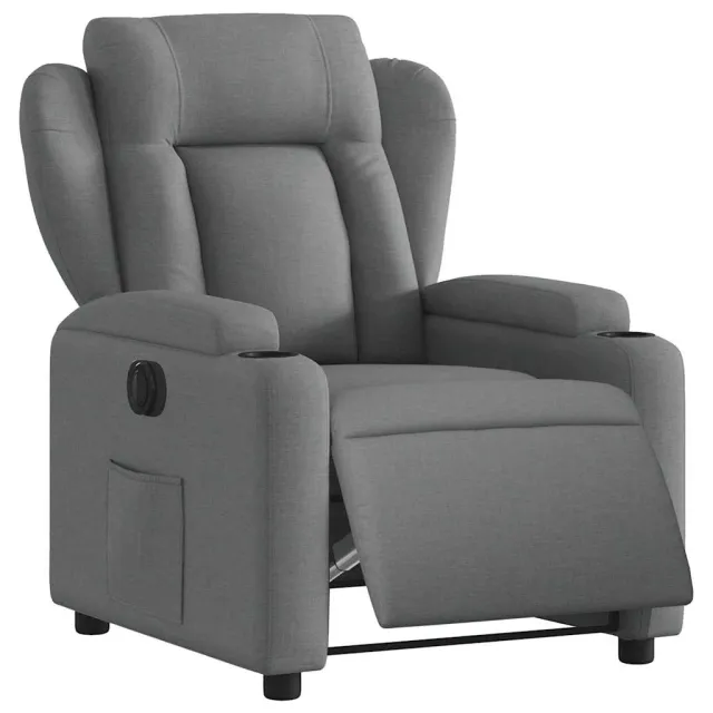 Fauteuil inclinable électrique Gris foncé Tissu