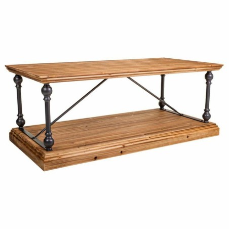 Hoofdtafel Alexandra House Living Bruin Zwart Grijs Ijzer Sparrenhout