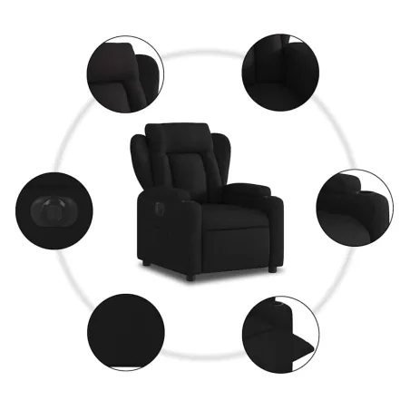 Fauteuil inclinable électrique Noir Tissu