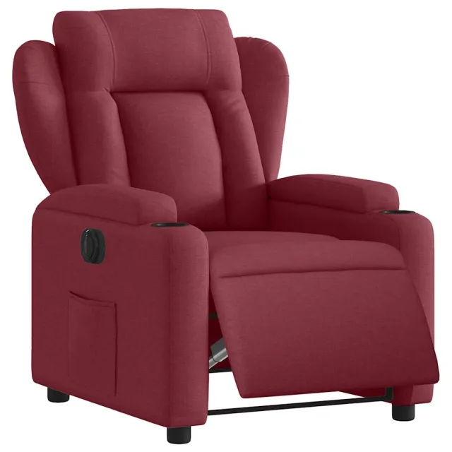 Fauteuil inclinable électrique Rouge bordeaux Tissu