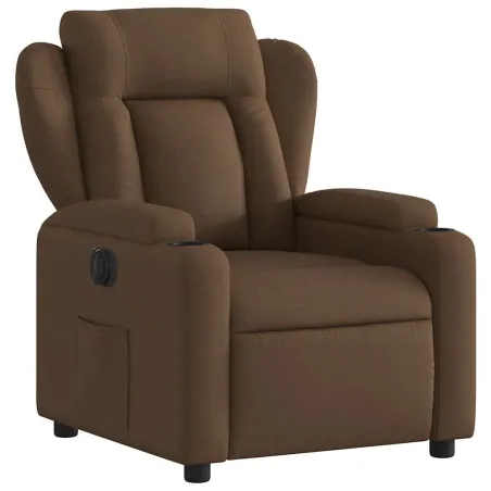 Fauteuil inclinable électrique Marron Tissu