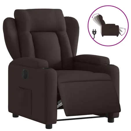 Fauteuil inclinable électrique Marron foncé Tissu